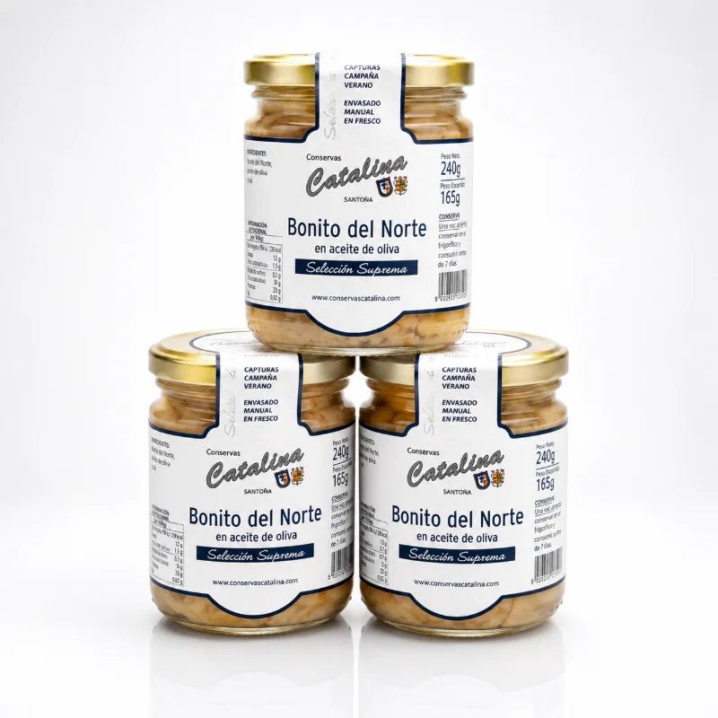 8215-3-pack-oferta-3-tarros-de-bonito-del-norte-240-grs Pack oferta 3 tarros de Bonito del Norte 240 grs - Imagen 1