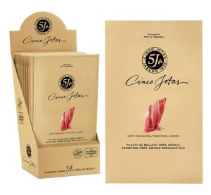 Paleta ibérica de bellota de Jabugo corte tradicional 5 Jotas Sobre 80 gramos