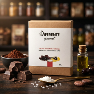 CHOCOLATE NEGRO CON AOVE Y FLOR DE SAL