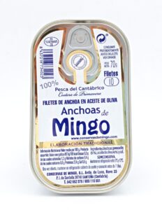 Lata de 10 filetes anchoas Mingo