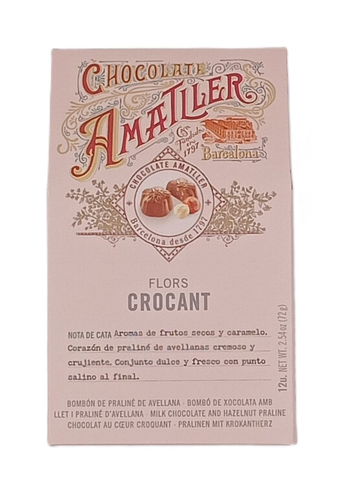 amatller crocant Chocolate Flors Crocant 72 gr AMATLLER - Imagen 1