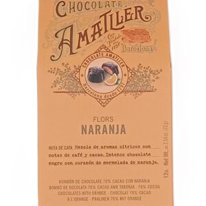 Chocolate Flors Naranja 72 gr AMATLLER